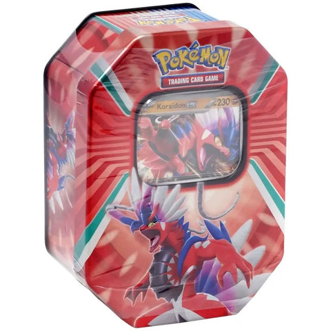 Pokemon TCG Paldea Legends Koraidon ex Tin Box – 4 Boosters English