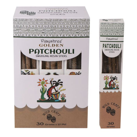 Golden Patchouli Smudging Resin Sticks – 6 Pack, Cleansing Incense, Nepal