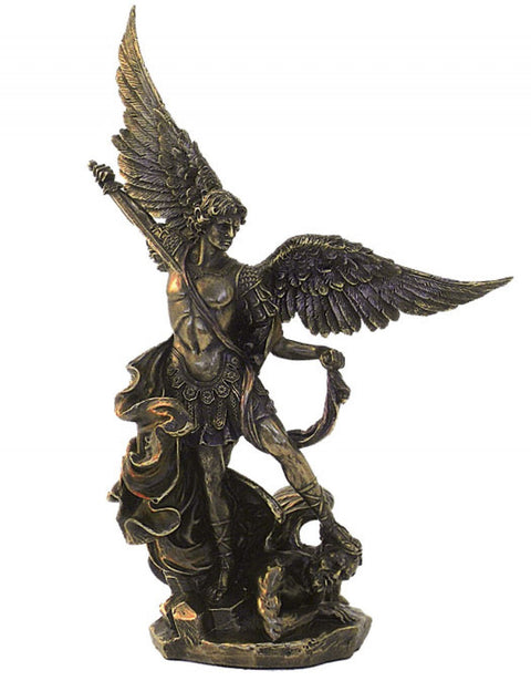St Michael Archangel Bronze Resin Statue 22cm Italian Italfama Figurine