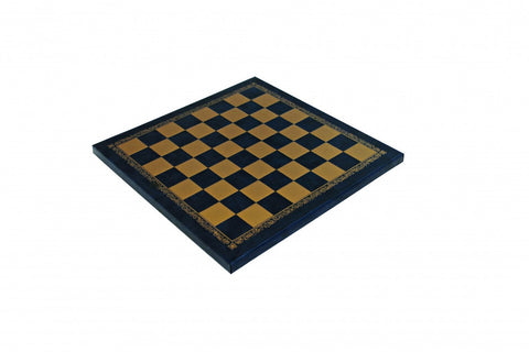 Italfama Black Gold Faux Leather Chess Board 26x26cm Made in Italy
