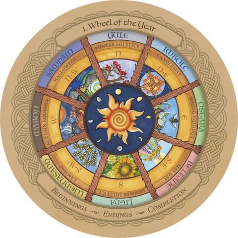 Enchanted Wheel of the Year Oracle Deck 45 Round Cards & Guidebook