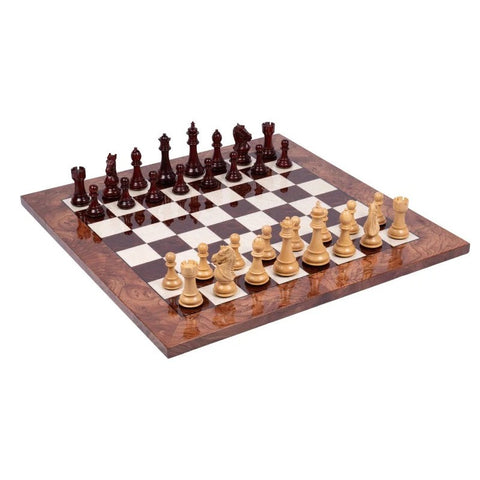 Italfama Handmade Walnut Chess Set 60cm Board, Weighted Pieces Italy