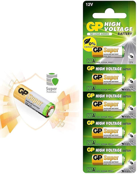 5x GP 23A 12V Alkaline High Voltage Batteries for Car Alarm Remote
