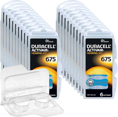60x Duracell 675 Hearing Aid Batteries Zinc Air 1.45V Mercury Free