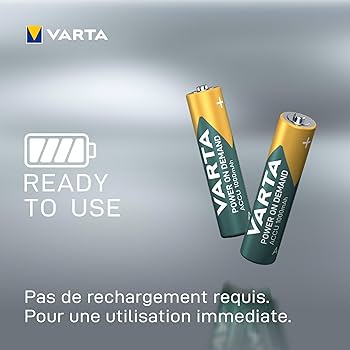 2x Varta Recharge Accu Power AAA 1000mAh NiMH 1.2V Rechargeable Batteries