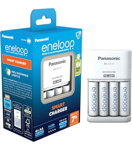 Panasonic Eneloop BQ-CC17 Smart Charger with 4x AA Ni-MH Batteries EU Plug