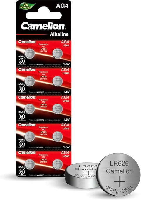 10x Camelion LR626 AG4 377 1.5V Alkaline Button Cell Watch Batteries