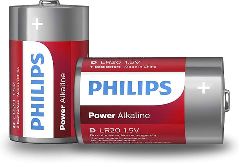 6x Philips Power D LR20 Alkaline Batteries 1.5V MN1300 Long Life