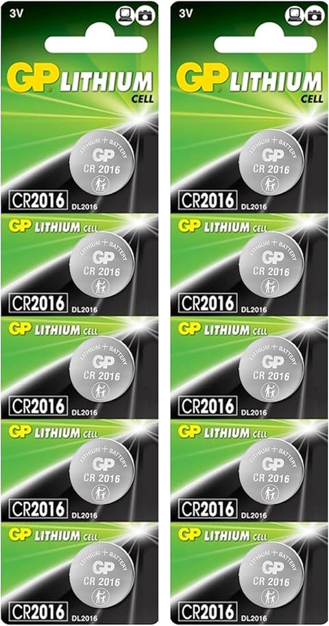 10x GP CR2016 3V Lithium Coin Cell Batteries DL2016 Button Battery