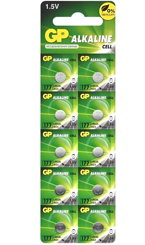 10x GP LR626 AG4 377 Alkaline Button Cell Battery 1.5V Mercury Free