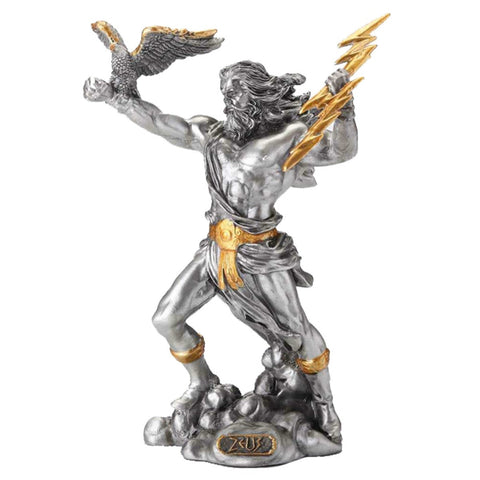 Italfama Zeus Pewter Figurine 11cm Hand Decorated Mythology Statue Italy