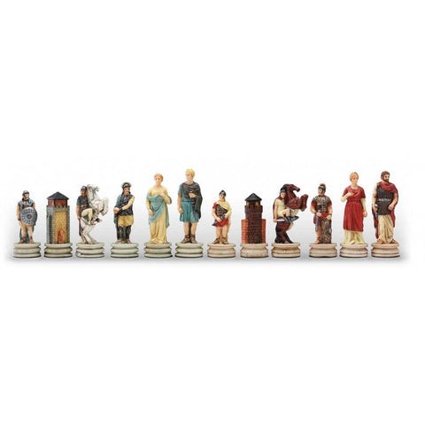 Italfama Greeks vs Romans Resin Chess Pieces Hand Painted 8cm King