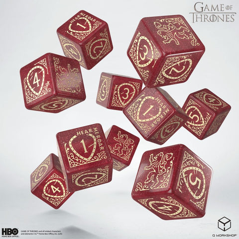Game of Thrones Lannister Dice Set 10x D6 Red Gold - Q-Workshop Licensed
