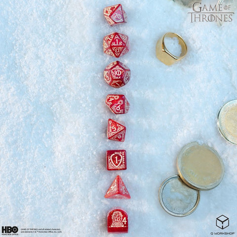 Game of Thrones Lannister Dice Set by Q-Workshop, 8-Polyhedral, Red RPG