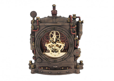 Bronze-Tone Resin Mantel Clock Figurine, 20cm, Italfama Italy