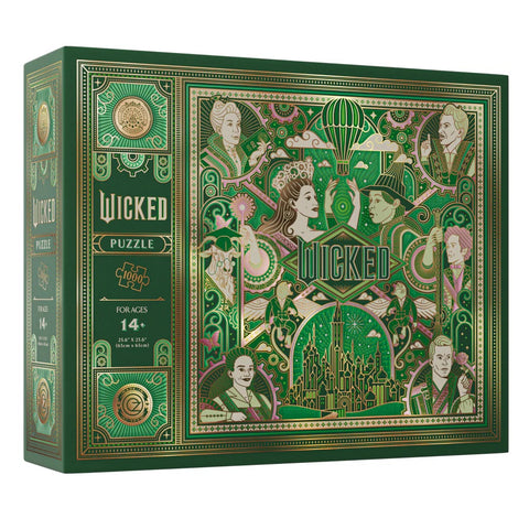 Theory11 Wicked Emerald City 1000 Piece Jigsaw Puzzle Gold Foil Art