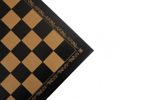 Italfama Black Gold Faux Leather Chess Board 26x26cm Made in Italy