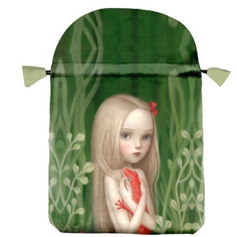 Ceccoli Satin Tarot Card Bag 16x22.5cm Drawstring Pouch by Lo Scarabeo