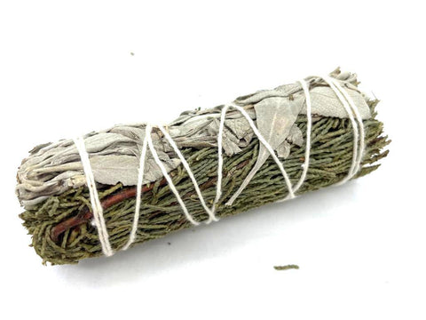 White Sage & Juniper Smudge Stick 10cm Aura Cleansing Meditation Made in Mexico