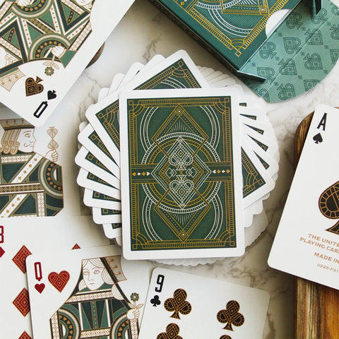 Bicycle Byzantine Playing Cards Deck Green Poker Size Custom Design
