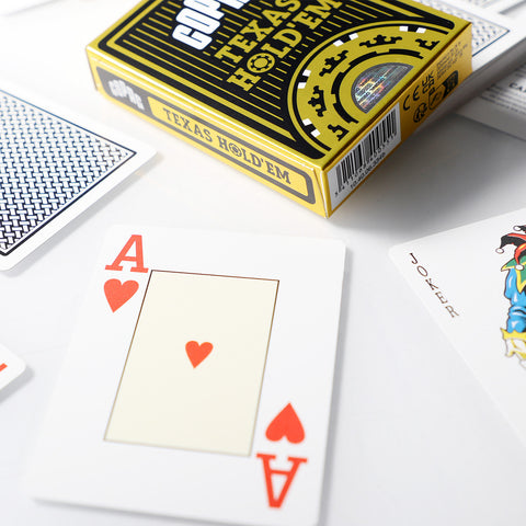COPAG TEXAS HOLD'EM 100% PLASTIC JUMBO INDEX POKER CARDS CASINO DECK BLACK NEW