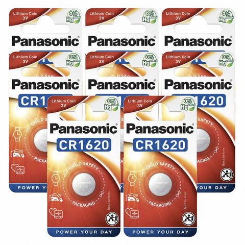 8x Panasonic CR1620 3V Lithium Coin Cell Battery Pack for Watch Key Fob