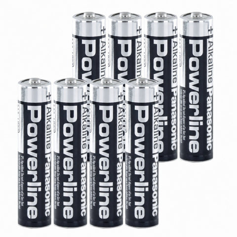 8x Panasonic Powerline AAA 1.5V Alkaline Industrial Batteries LR03
