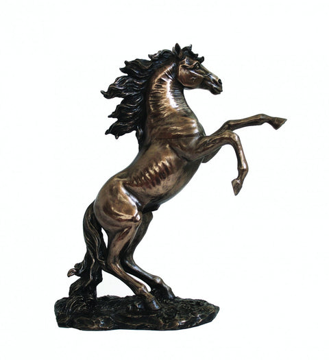 Italfama Bronze Stallion Horse Statue Resin Italian Decor 32cm