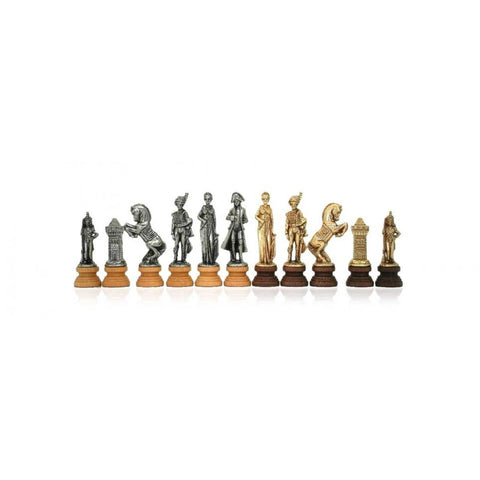 Italfama Napoleon Luxury Chess Set Metal Wood Gold Silver Map Board