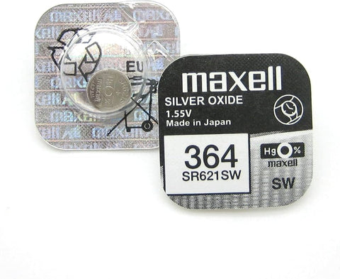 2x Maxell 364 363 SR621SW 1.55V Silver Oxide Watch Batteries Japan