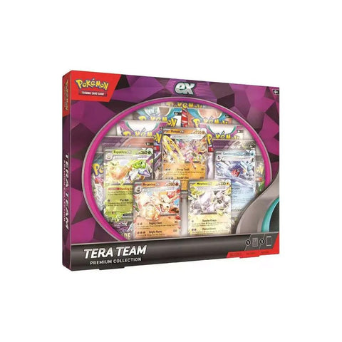 Pokemon TCG Tera Team Premium Collection Box 9 Boosters 5 EX Foils