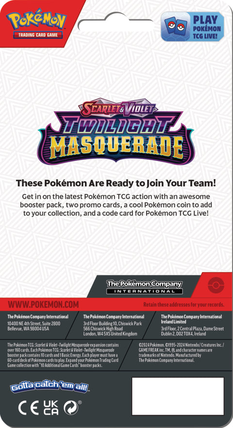 Pokémon TCG Twilight Masquerade Assorted Checklane Blister Pack