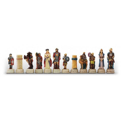 Italfama Romans vs Arabs Hand-Painted Resin Chess Pieces, 8cm King