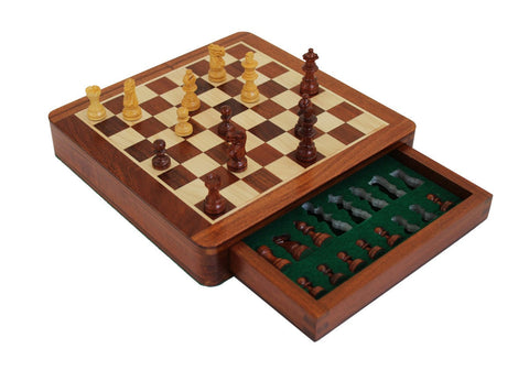 Italfama Magnetic Wooden Chess Set 25x25cm Board with Storage Drawer