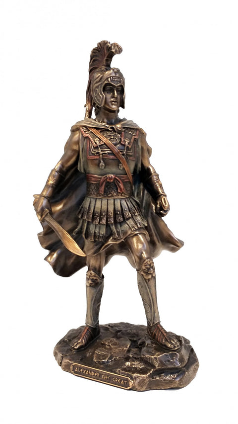 Alexander the Great Bronze Finish Resin Statue 26cm – Italfama Italy