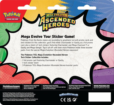 Pokemon Ascended Heroes Tech Sticker Blister with Charmander Promo