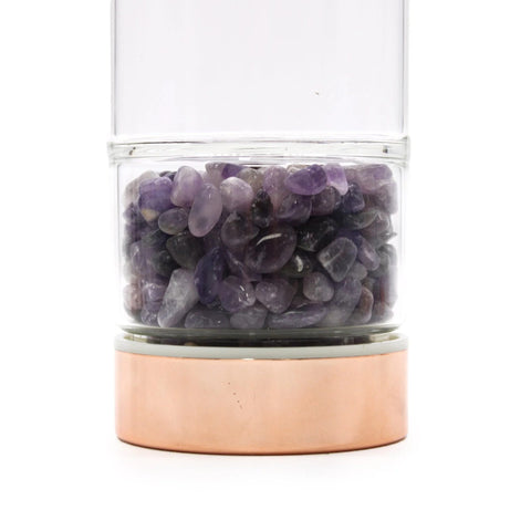 Crystal Tea Infuser Bottle with Amethyst Ancient Wisdom