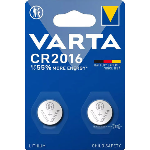 2x Varta CR2016 3V Lithium Coin Cell Batteries for Watch Toy Remote