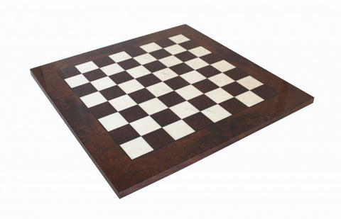 Italfama Walnut Chess Board 51x51 cm, 5 cm Squares, Handmade in Italy