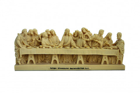 Italfama Last Supper Statue 32cm White Resin Leonardo da Vinci Italy