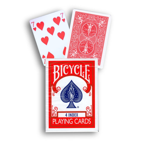 Bicycle 4-Index Red Playing Cards Deck Rider Back Thin Crush Poker Magic