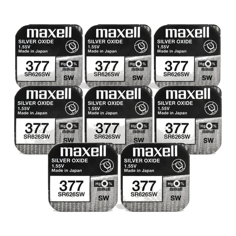 8x Maxell SR626SW 377 Watch Batteries 1.55V Silver Oxide Value Pack Japan