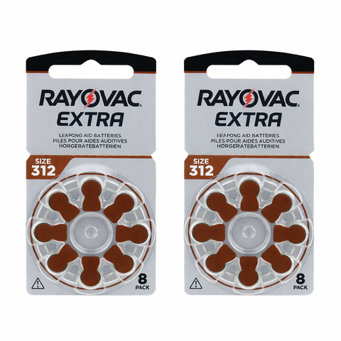 16x Rayovac Extra Size 312 Hearing Aid Batteries PR41 1.4V Zinc Air