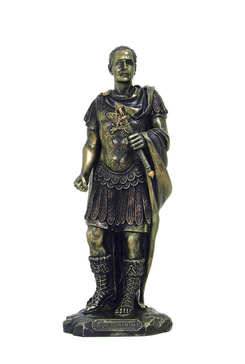 Julius Caesar Bronze Resin Statue 25cm Roman Decor Italfama Italy