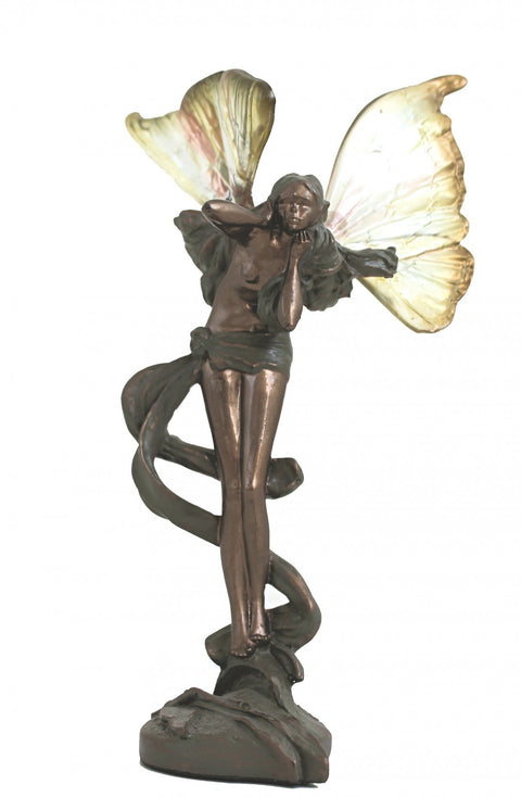 Italfama Catkin Fairy Statue, 11cm Handmade Resin with Bronze Finish