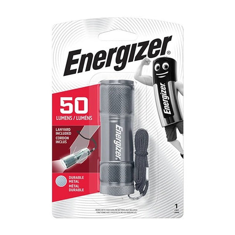 Energizer LP1081 Metal LED Flashlight 50 Lumens 3xAAA Durable Grip