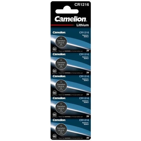 5x Camelion CR1216 3V Lithium Coin Cell Button Batteries