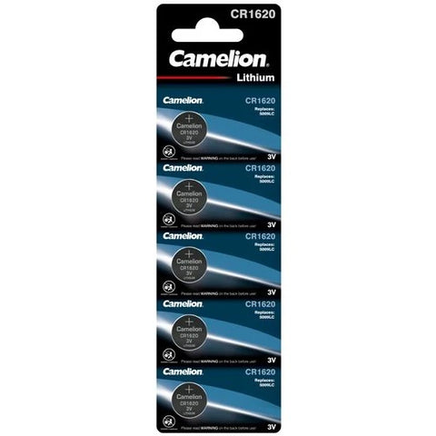5x Camelion CR1620 3V Lithium Coin Cell Batteries for Watch Calculator