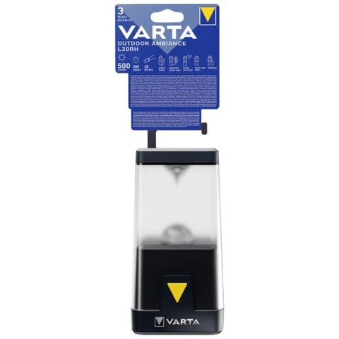 VARTA Outdoor Ambiance L30RH Lantern 500lm Rechargeable IP54 with Power Bank