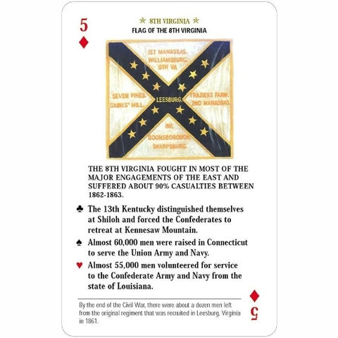 Civil War Flags Playing Cards Deck Blue US Games Systems Standard